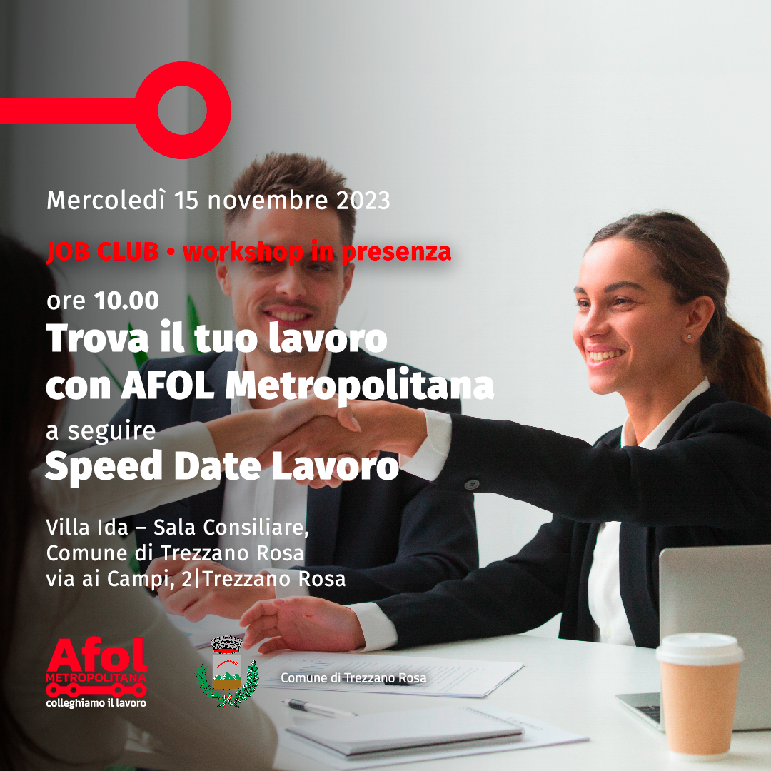 Trova il tuo lavoro con AFOL Metropolitana - JOB CLUB Workshop in pres