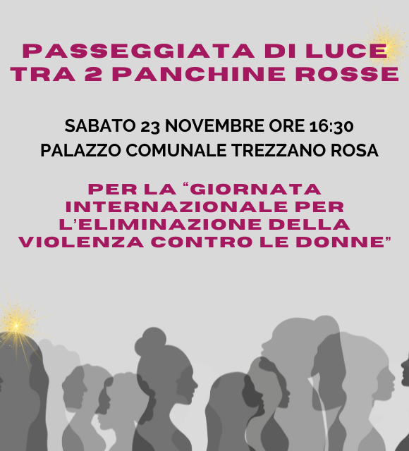 Pari Opportunità - Passeggiata di luce tra due panchine rosse